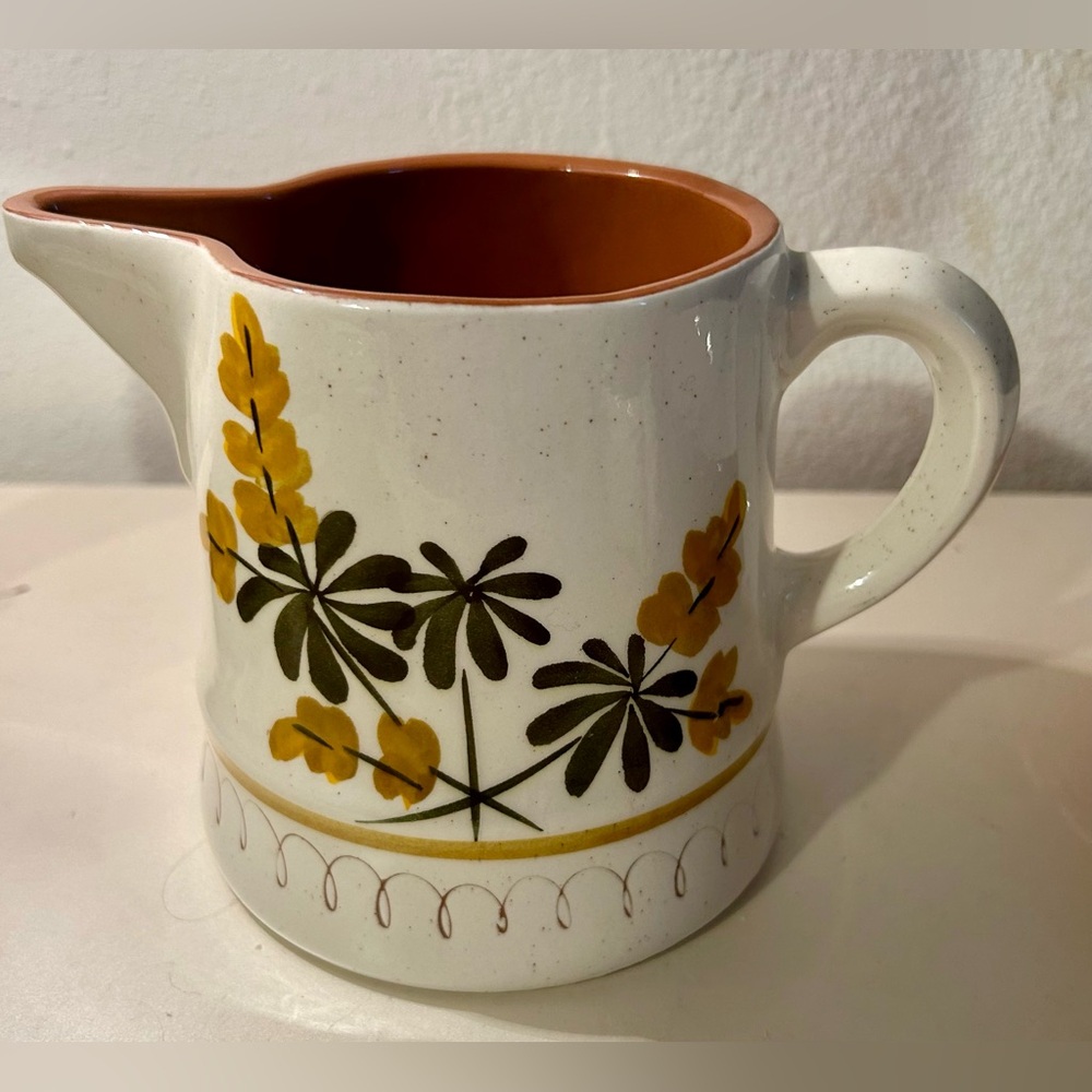 Vintage, Stangl “Golden Blossom” pitcher. 5”x5.24”